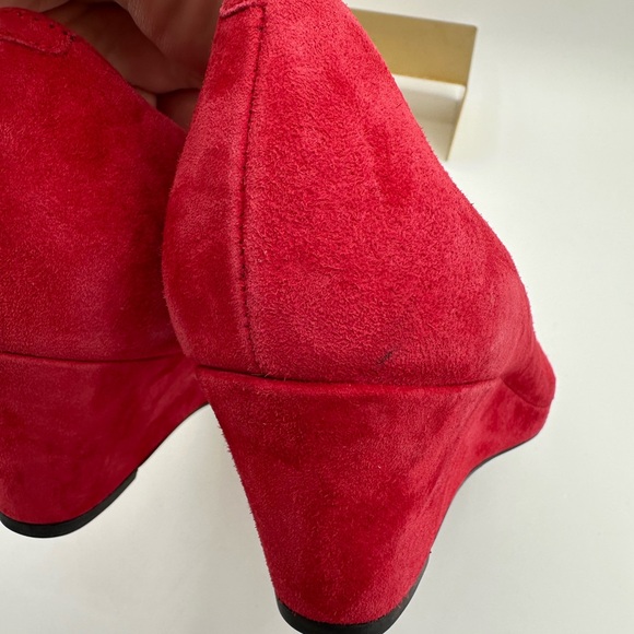 TALBOTS Red Suede Lacey Platform Wedges | Size 8.5